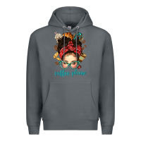 Rock coffee please messy bun with coffee bean bbs Premium Hoodie - BundleAndBundleShop