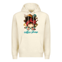 Sandshell coffee please messy bun with coffee bean bbs Premium Hoodie - BundleAndBundleShop