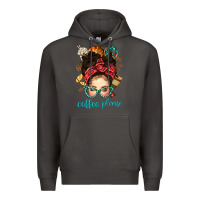 Smoke coffee please messy bun with coffee bean bbs Premium Hoodie - BundleAndBundleShop