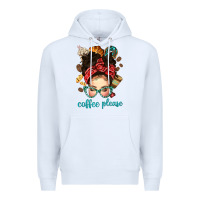 White coffee please messy bun with coffee bean bbs Premium Hoodie - BundleAndBundleShop
