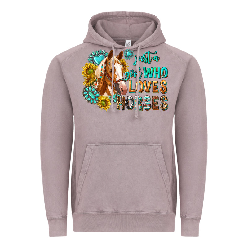 Western Just A Girl Who Loves Horses Vintage Hoodie by texasbilliewilder | Teevron