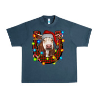 Midnight Navy christmas horseshoe with hereford cow Urban Heavy Tee - RanaPortraitStore