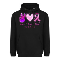 Black Peace Love Cure Breast Cancer Heavyweight Hoodie - Jasminsmagicworld
