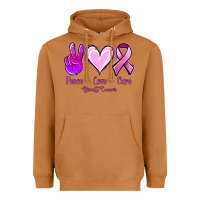 Meerkat Peace Love Cure Breast Cancer Heavyweight Hoodie - Jasminsmagicworld