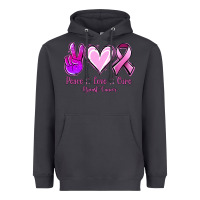 Smoke Peace Love Cure Breast Cancer Heavyweight Hoodie - Jasminsmagicworld
