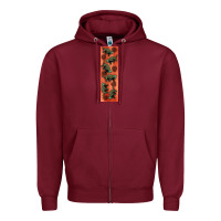Burgundy dinosaur ankylosaurus pen wrap Zipper Hoodie - Artiststas