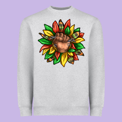 Heavyweight Sweatshirt black history sunflower