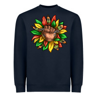 Navy black history sunflower Heavyweight Sweatshirt - texasbilliewilder