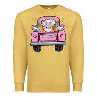 Antique Gold easter bunny and truck Premium Sweatshirt - MaliasSmallBusiness