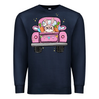 Navy easter bunny and truck Premium Sweatshirt - MaliasSmallBusiness