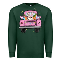 Sports Green easter bunny and truck Premium Sweatshirt - MaliasSmallBusiness