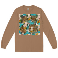 Toasted Coconut charolais cow and sunflowers seamless pattern Long Sleeve Tee - HRA Design Shop