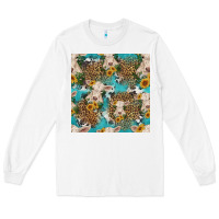 White charolais cow and sunflowers seamless pattern Long Sleeve Tee - HRA Design Shop