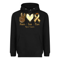 Black Peace Love Cure Bone Cancer Heavyweight Hoodie - Jasminsmagicworld