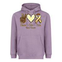 Lavender Peace Love Cure Bone Cancer Heavyweight Hoodie - Jasminsmagicworld