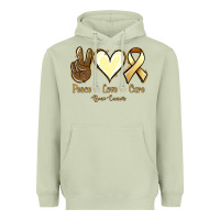 Matcha Peace Love Cure Bone Cancer Heavyweight Hoodie - Jasminsmagicworld