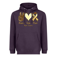 Peace Love Cure Bone Cancer Heavyweight Hoodie | Teevron