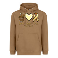 Toasted Coconut Peace Love Cure Bone Cancer Heavyweight Hoodie - Jasminsmagicworld