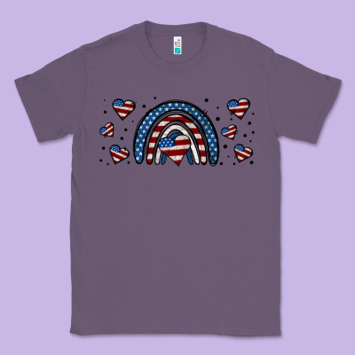 American Flag Rainbow 16oz Libbey Cup Classic Tee Designed By Hra Design Shop