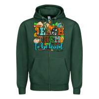 Sports Green teach them to be kind with pumpkins and fall Zipper Hoodie - AdoDesignShop
