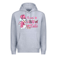 Heather Grey i am snow cute pink bbs Premium Hoodie - BundleAndBundleShop