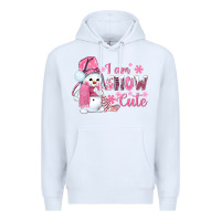 White i am snow cute pink bbs Premium Hoodie - BundleAndBundleShop