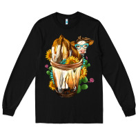 Black simmental cow bobba cup Long Sleeve Tee - FaDigitalArtStudio