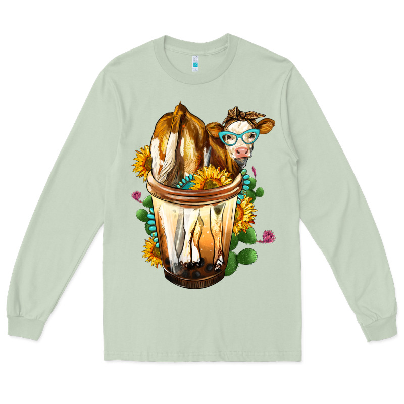 Simmental Cow Bobba Cup Long Sleeve Tee by FaDigitalArtStudio | Teevron