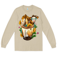 Mushroom simmental cow bobba cup Long Sleeve Tee - FaDigitalArtStudio