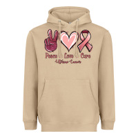 Mushroom Peace Love Cure Uterine Cancer Heavyweight Hoodie - Jasminsmagicworld