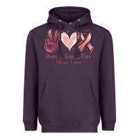 Plum Peace Love Cure Uterine Cancer Heavyweight Hoodie - Jasminsmagicworld