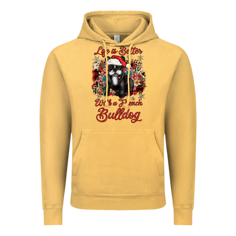 Christmas Life Is Better With A French Bulldog Vintage Hoodie by JahusDesignShop | Teevron