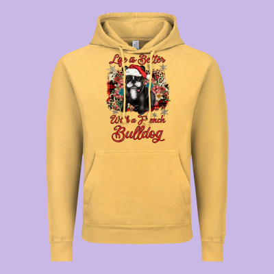 Christmas Life Is Better With A French Bulldog Vintage Hoodie Designed By Jahusdesignshop