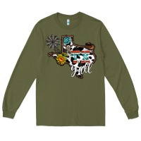 Army Green tx yall western Long Sleeve Tee - CowhideDigitalArt
