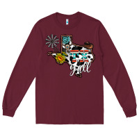 Burgundy tx yall western Long Sleeve Tee - CowhideDigitalArt