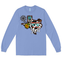 Colony Blue tx yall western Long Sleeve Tee - CowhideDigitalArt