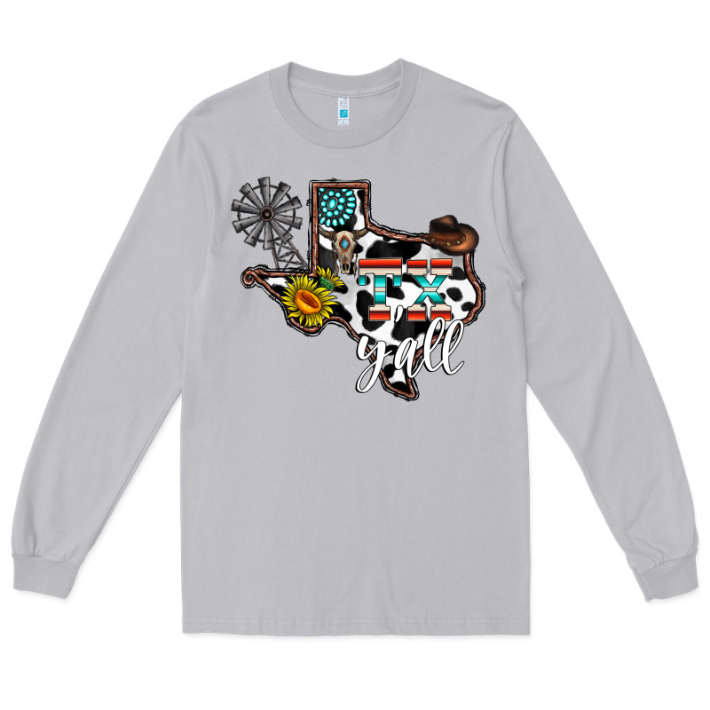 Tx Yall Western Long Sleeve Tee by CowhideDigitalArt | Teevron
