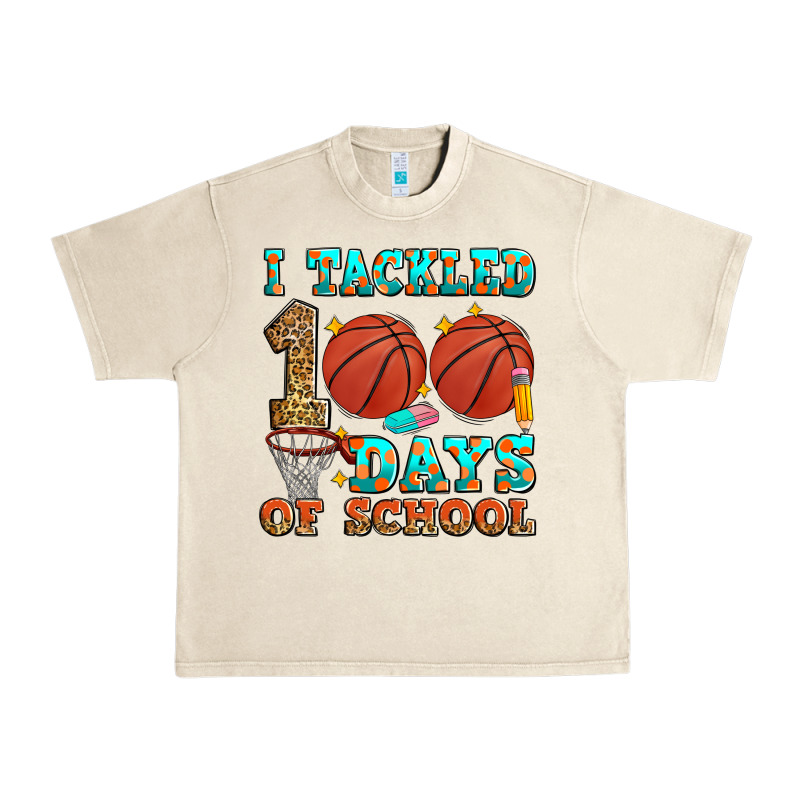 I Tackled 100 Days Of School Basketball Urban Heavy Tee by Zillion Design Studio | Teevron