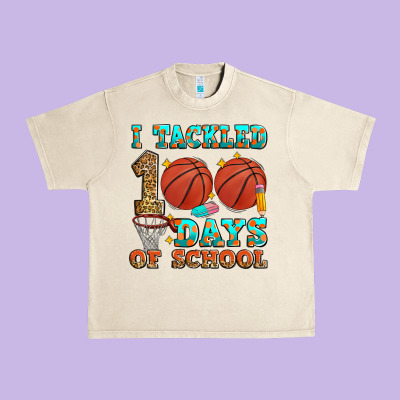 I Tackled 100 Days Of School Basketball Urban Heavy Tee Designed By Zillion Design Studio