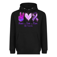 Black Peace Love Cure All Cancers Heavyweight Hoodie - Jasminsmagicworld