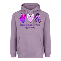 Lavender Peace Love Cure All Cancers Heavyweight Hoodie - Jasminsmagicworld