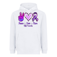 White Peace Love Cure All Cancers Heavyweight Hoodie - Jasminsmagicworld