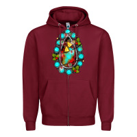 Burgundy gemstone christmas Zipper Hoodie - JahusDesignShop