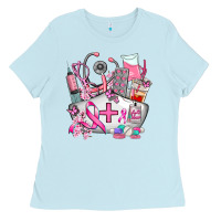 Baby Blue nurse cancer Ladies Tee - AdoDesignShop