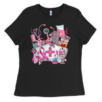 Black nurse cancer Ladies Tee - AdoDesignShop
