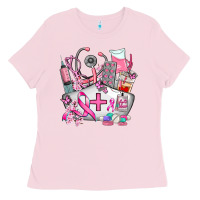 Bubblegum Pink nurse cancer Ladies Tee - AdoDesignShop