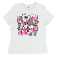 White nurse cancer Ladies Tee - AdoDesignShop
