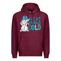 Burgundy i'm so freaking cold bbs Premium Hoodie - BundleAndBundleShop