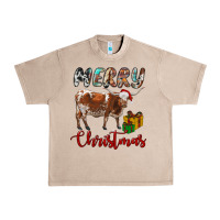 French Oak Texas Longhorn Merry Christmas Urban Heavy Tee - RanaPortraitStore