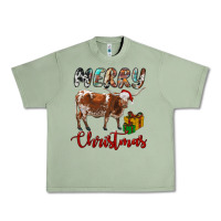Oil Green Texas Longhorn Merry Christmas Urban Heavy Tee - RanaPortraitStore